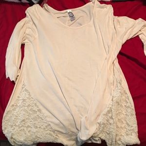 Cream lace dress shirt
